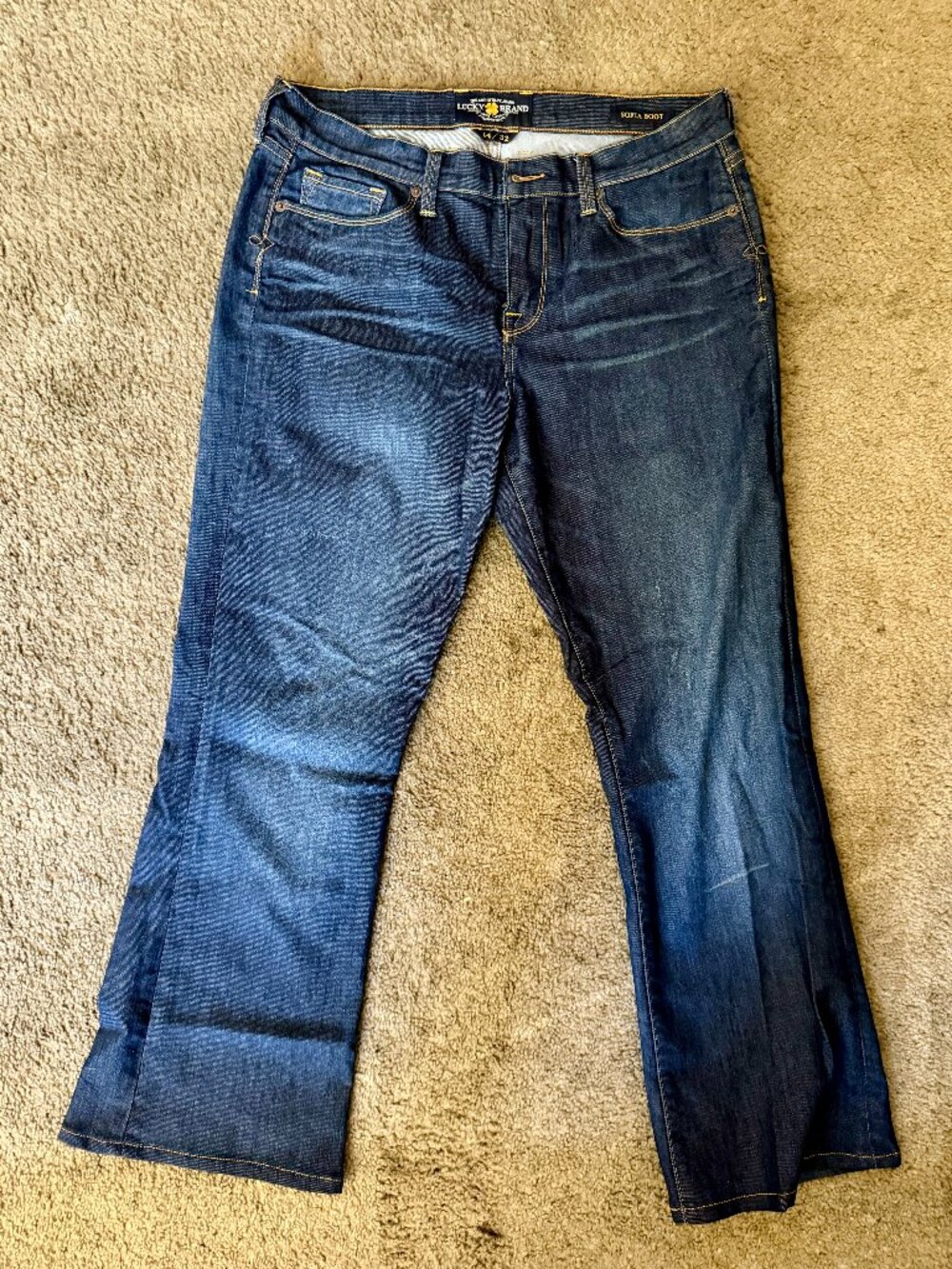 Lucky Brand Sofia Boot Cut Jeans Size 14/32 Style 7W11267 Dark Wash